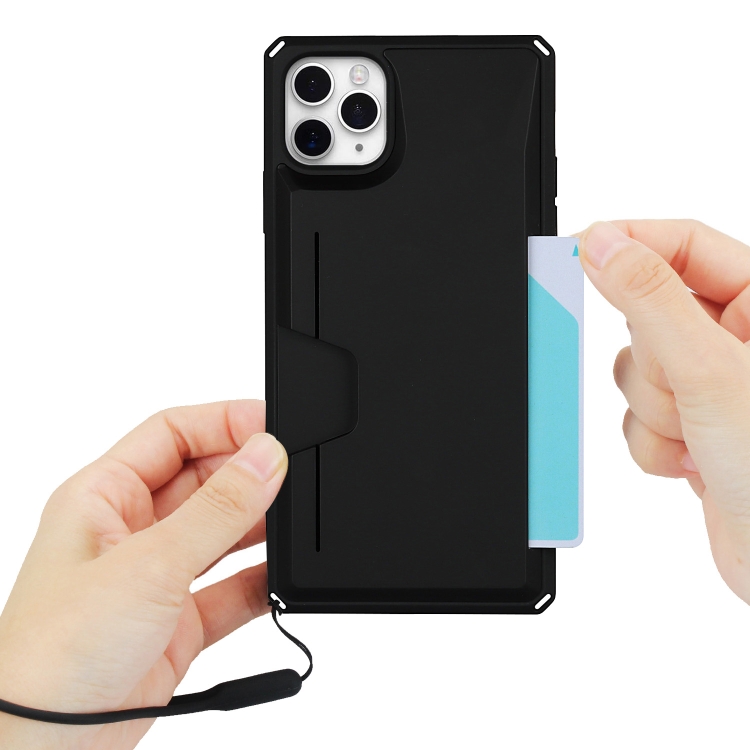 For iPhone 11 Pro Armor Shockproof TPU + PC Hard Case with Card Slot Holder (Black) For iPhone 11 Pro Armor Shockproof TPU + PC Hard Case with Card Slot Holder (Black)