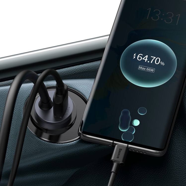 Baseus CCBT-B0G 120W Share Together 3 USB + USB-C / Type-C PPS Multi-port Fast Charging Car Charger with Extension Cable(Space Gray) Baseus CCBT-B0G 120W Share Together 3 USB + USB-C / Type-C PPS Multi-port Fast Charging Car Charger with Extension Cable(Space Gray)