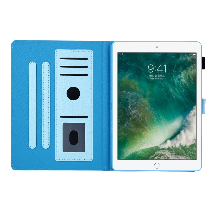 Hair Silky Texture Solid Color Horizontal Flip Leather Case with Holder & Card Slots & Photo Frame & Anti-Skid Strip For iPad 9.7 2018 / 2017(Blue) Hair Silky Texture Solid Color Horizontal Flip Leather Case with Holder & Card Slots & Photo Frame & Anti-Skid Strip For iPad 9.7 2018 / 2017(Blue)