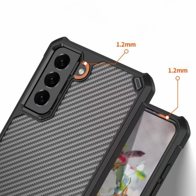 Carbon Fiber Acrylic Shockproof Protective Case For Samsung Galaxy S21 5G(Blue) Carbon Fiber Acrylic Shockproof Protective Case For Samsung Galaxy S21 5G(Blue)