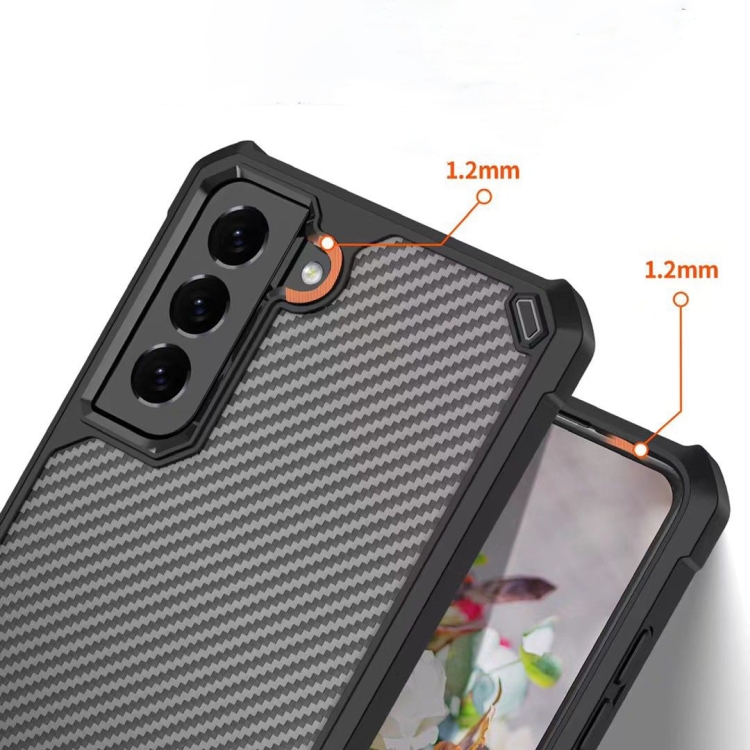 Carbon Fiber Acrylic Shockproof Protective Case For Samsung Galaxy S21+ 5G(Blue) Carbon Fiber Acrylic Shockproof Protective Case For Samsung Galaxy S21+ 5G(Blue)