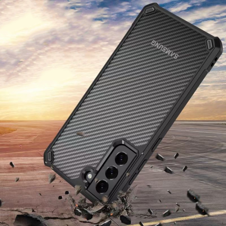 Carbon Fiber Acrylic Shockproof Protective Case For Samsung Galaxy S21+ 5G(Blue) Carbon Fiber Acrylic Shockproof Protective Case For Samsung Galaxy S21+ 5G(Blue)