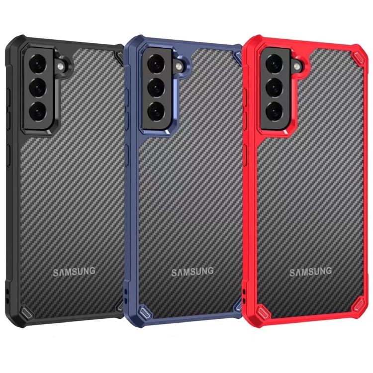 Carbon Fiber Acrylic Shockproof Protective Case For Samsung Galaxy S21+ 5G(Blue) Carbon Fiber Acrylic Shockproof Protective Case For Samsung Galaxy S21+ 5G(Blue)