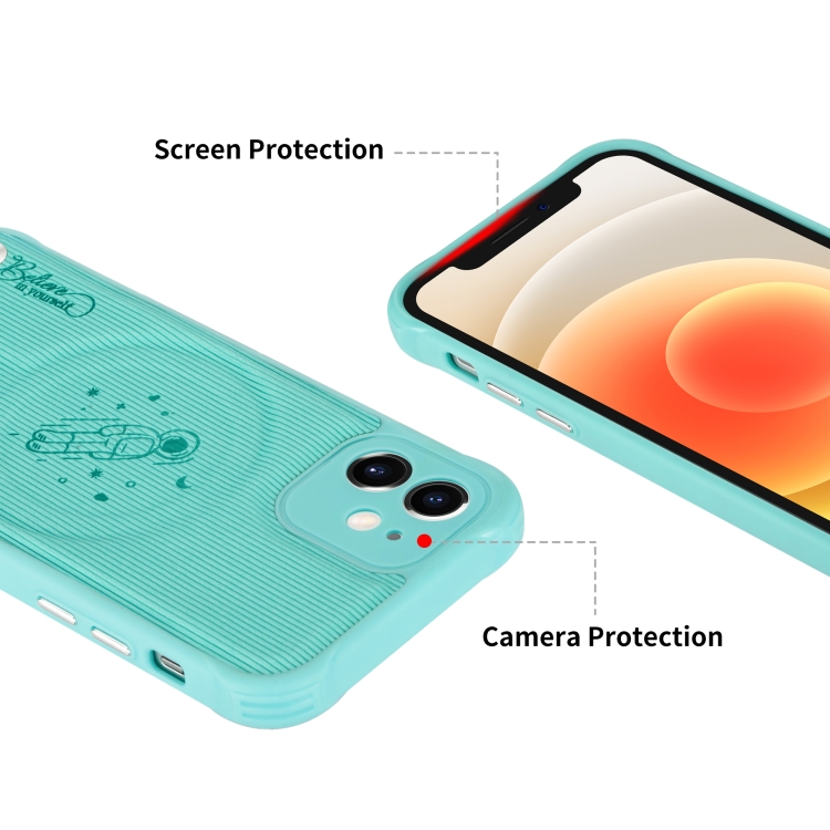 For iPhone 11 Astronaut Pattern Electroplating Push Button Shockproof TPU Magsafe Case (Lake Green) For iPhone 11 Astronaut Pattern Electroplating Push Button Shockproof TPU Magsafe Case (Lake Green)