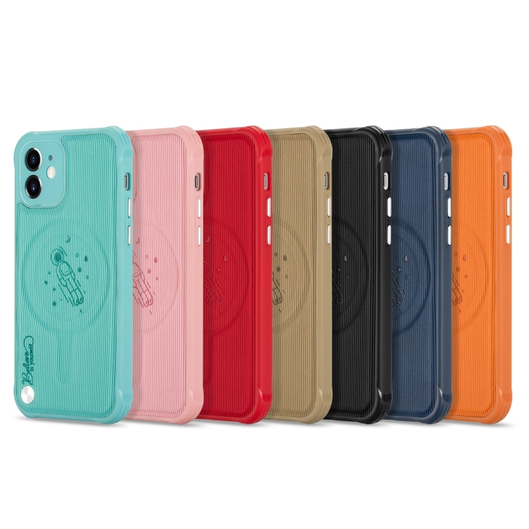 For iPhone 11 Astronaut Pattern Electroplating Push Button Shockproof TPU Magsafe Case (Lake Green) For iPhone 11 Astronaut Pattern Electroplating Push Button Shockproof TPU Magsafe Case (Lake Green)