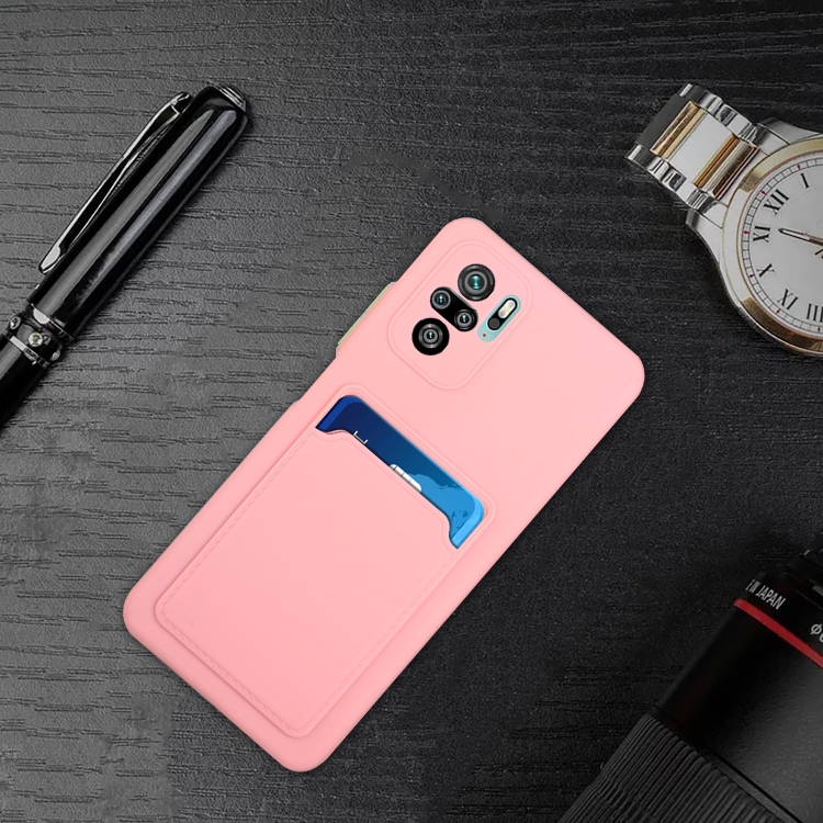Para Xiaomi Redmi Note 10 5g Card Slot DISEÑA Funda protectora TPU a prueba  de golpes (rosa)