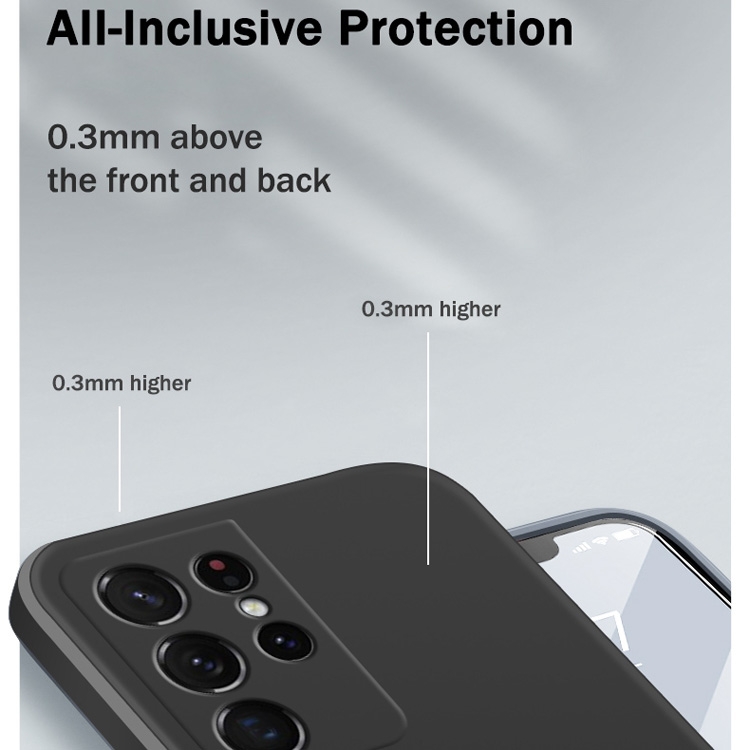 For Samsung Galaxy S21 Ultra 5G Solid Color Imitation Liquid Silicone Straight Edge Dropproof Full Coverage Protective Case(Purple) For Samsung Galaxy S21 Ultra 5G Solid Color Imitation Liquid Silicone Straight Edge Dropproof Full Coverage Protective Case(Purple)