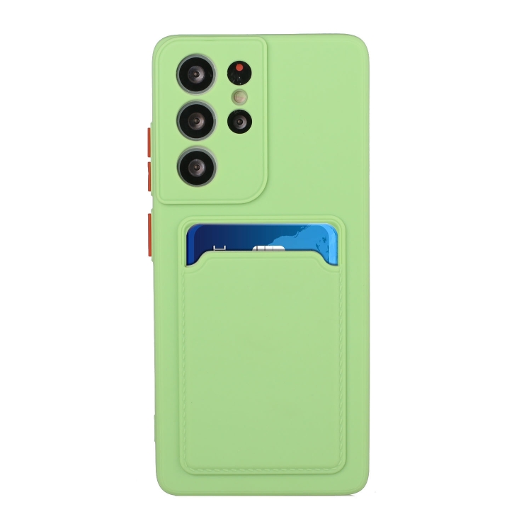 For Samsung Galaxy S21 Ultra 5G Card Slot Design Shockproof TPU Protective Case(Green) For Samsung Galaxy S21 Ultra 5G Card Slot Design Shockproof TPU Protective Case(Green)