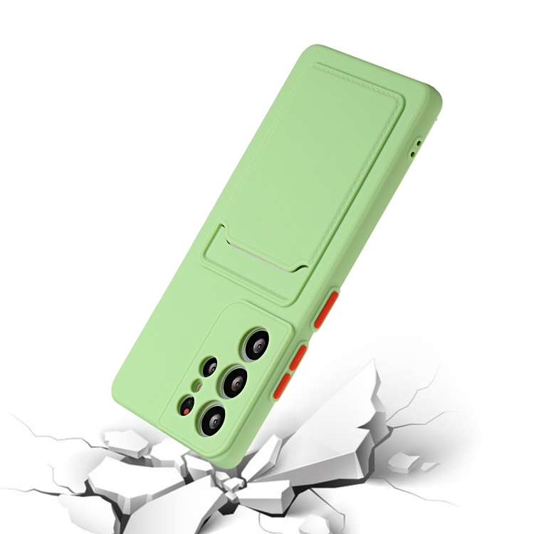 For Samsung Galaxy S21 Ultra 5G Card Slot Design Shockproof TPU Protective Case(Green) For Samsung Galaxy S21 Ultra 5G Card Slot Design Shockproof TPU Protective Case(Green)