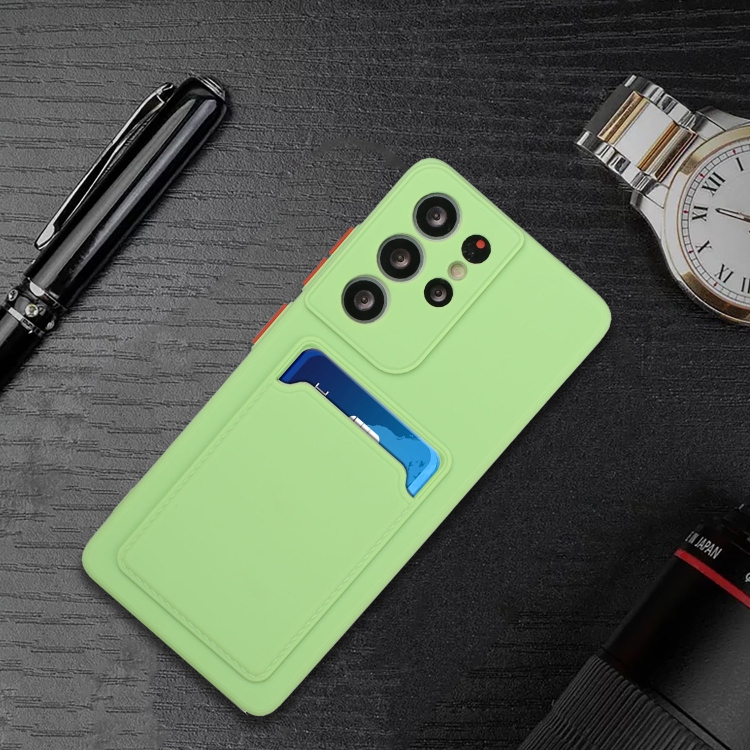 For Samsung Galaxy S21 Ultra 5G Card Slot Design Shockproof TPU Protective Case(Green) For Samsung Galaxy S21 Ultra 5G Card Slot Design Shockproof TPU Protective Case(Green)