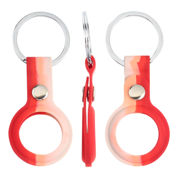 Shockproof Anti-scratch Silicone Protective Case Cover with Keychain Ring Loop For AirTag(Red Pink) Shockproof Anti-scratch Silicone Protective Case Cover with Keychain Ring Loop For AirTag(Red Pink)