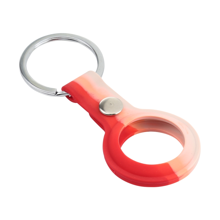 Shockproof Anti-scratch Silicone Protective Case Cover with Keychain Ring Loop For AirTag(Red Pink) Shockproof Anti-scratch Silicone Protective Case Cover with Keychain Ring Loop For AirTag(Red Pink)