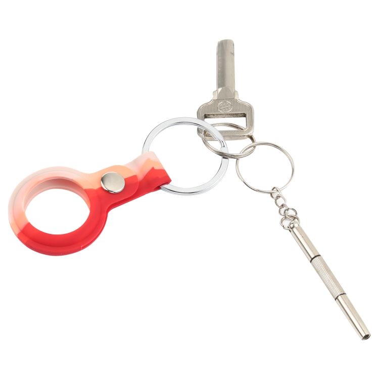 Shockproof Anti-scratch Silicone Protective Case Cover with Keychain Ring Loop For AirTag(Red Pink) Shockproof Anti-scratch Silicone Protective Case Cover with Keychain Ring Loop For AirTag(Red Pink)