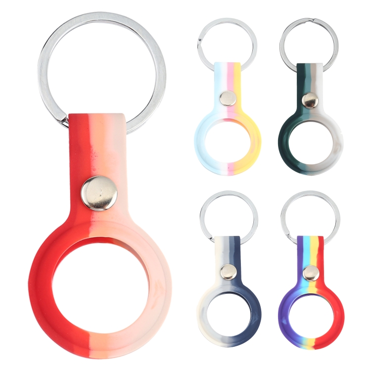Shockproof Anti-scratch Silicone Protective Case Cover with Keychain Ring Loop For AirTag(Red Pink) Shockproof Anti-scratch Silicone Protective Case Cover with Keychain Ring Loop For AirTag(Red Pink)