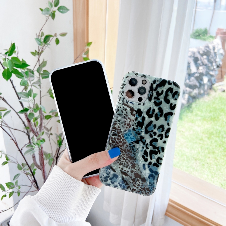 For iPhone 12 mini TPU Shock-proof Protective Case (Green Leopard Shell Pattern) For iPhone 12 mini TPU Shock-proof Protective Case (Green Leopard Shell Pattern)