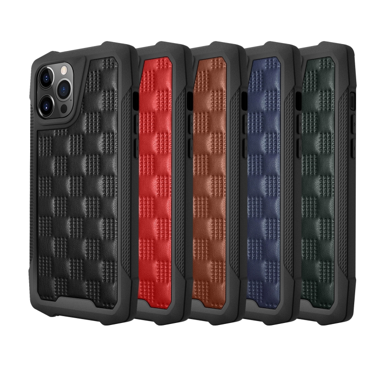 For iPhone 12 / 12 Pro 3D Embossed PU + PC + TPU Skidproof Shockproof Case(Black) For iPhone 12 / 12 Pro 3D Embossed PU + PC + TPU Skidproof Shockproof Case(Black)