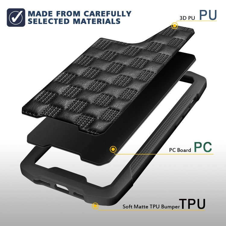 For iPhone 12 / 12 Pro 3D Embossed PU + PC + TPU Skidproof Shockproof Case(Black) For iPhone 12 / 12 Pro 3D Embossed PU + PC + TPU Skidproof Shockproof Case(Black)