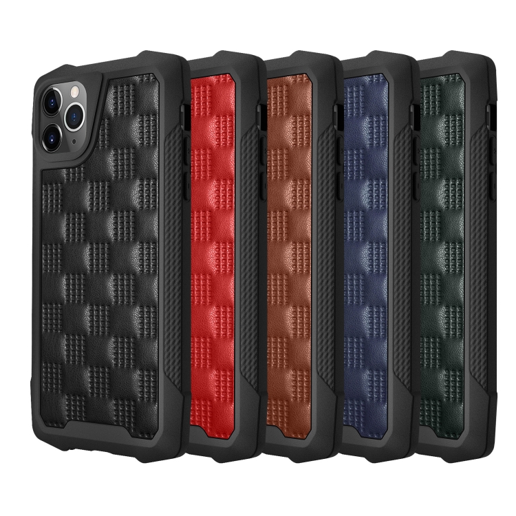 For iPhone 11 Pro 3D Embossed PU + PC + TPU Skidproof Shockproof Case (Brown)