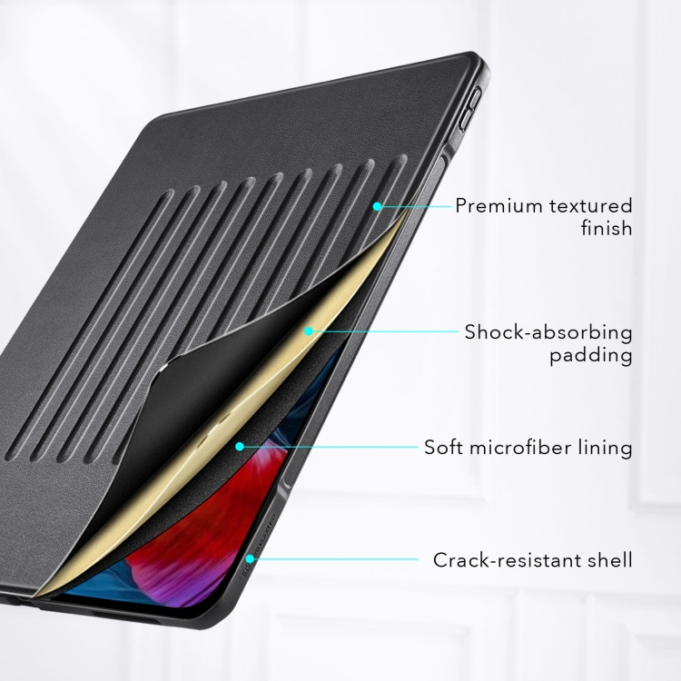 For iPad Pro 12.9 2022 / 2021 ESR Sentry Stand Series PC + PU Magnetic Horizontal Flip Leather Tablet Case with Holder & Pen Slot(Black) For iPad Pro 12.9 2022 / 2021 ESR Sentry Stand Series PC + PU Magnetic Horizontal Flip Leather Tablet Case with Holder & Pen Slot(Black)