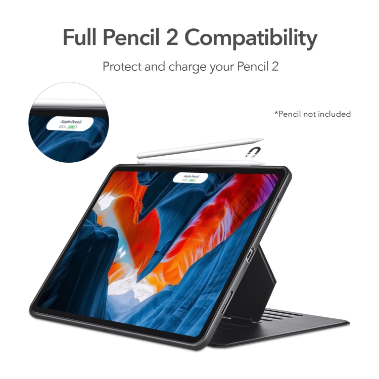 For iPad Pro 12.9 2022 / 2021 ESR Sentry Stand Series PC + PU Magnetic Horizontal Flip Leather Tablet Case with Holder & Pen Slot(Black) For iPad Pro 12.9 2022 / 2021 ESR Sentry Stand Series PC + PU Magnetic Horizontal Flip Leather Tablet Case with Holder & Pen Slot(Black)