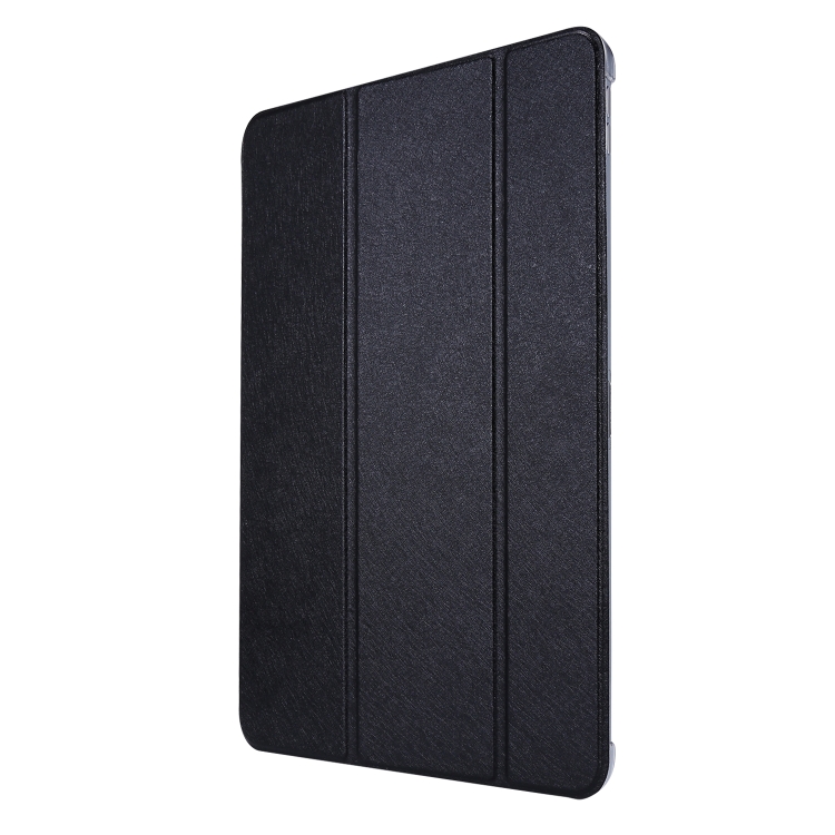 For iPad Air 13 2024 / iPad Pro 12.9 2022 / 2021 Silk Texture Three-fold Horizontal Flip Leather Tablet Case with Holder & Pen Slot(Black) For iPad Air 13 2024 / iPad Pro 12.9 2022 / 2021 Silk Texture Three-fold Horizontal Flip Leather Tablet Case with Holder & Pen Slot(Black)
