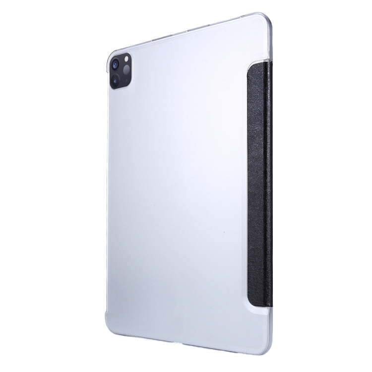 For iPad Air 13 2024 / iPad Pro 12.9 2022 / 2021 Silk Texture Three-fold Horizontal Flip Leather Tablet Case with Holder & Pen Slot(Black) For iPad Air 13 2024 / iPad Pro 12.9 2022 / 2021 Silk Texture Three-fold Horizontal Flip Leather Tablet Case with Holder & Pen Slot(Black)