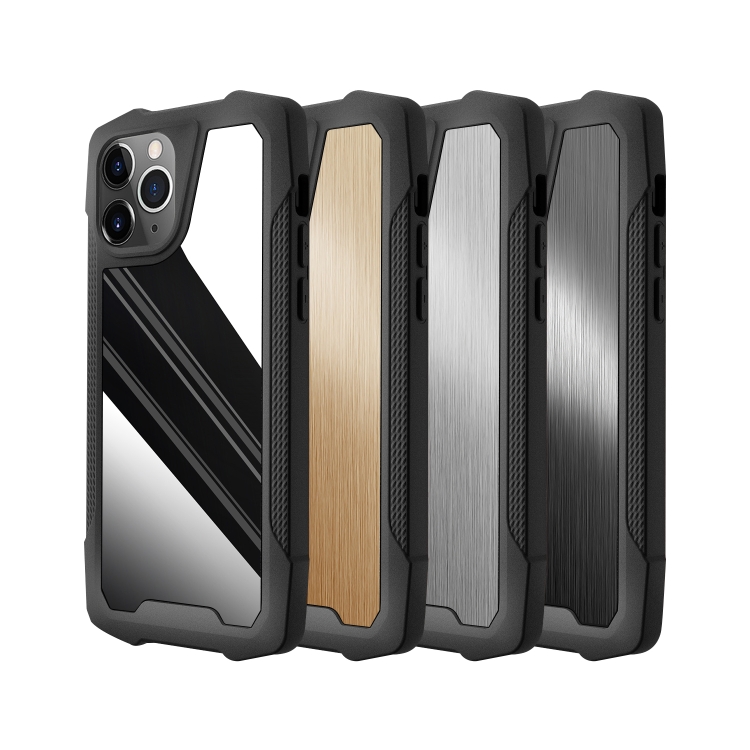 For iPhone 11 Pro Stainless Steel Metal PC Back Cover + TPU Heavy Duty Armor Shockproof Case (Mirror Black) For iPhone 11 Pro Stainless Steel Metal PC Back Cover + TPU Heavy Duty Armor Shockproof Case (Mirror Black)