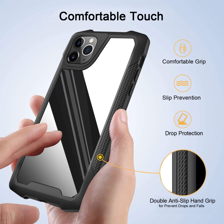 For iPhone 11 Pro Stainless Steel Metal PC Back Cover + TPU Heavy Duty Armor Shockproof Case (Mirror Black) For iPhone 11 Pro Stainless Steel Metal PC Back Cover + TPU Heavy Duty Armor Shockproof Case (Mirror Black)