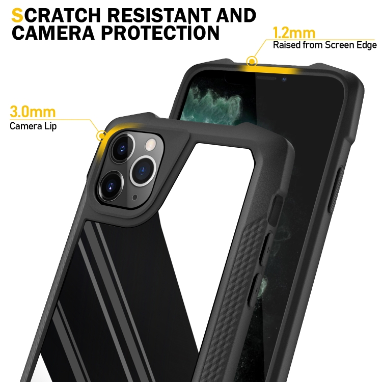 For iPhone 11 Pro Stainless Steel Metal PC Back Cover + TPU Heavy Duty Armor Shockproof Case (Mirror Black) For iPhone 11 Pro Stainless Steel Metal PC Back Cover + TPU Heavy Duty Armor Shockproof Case (Mirror Black)