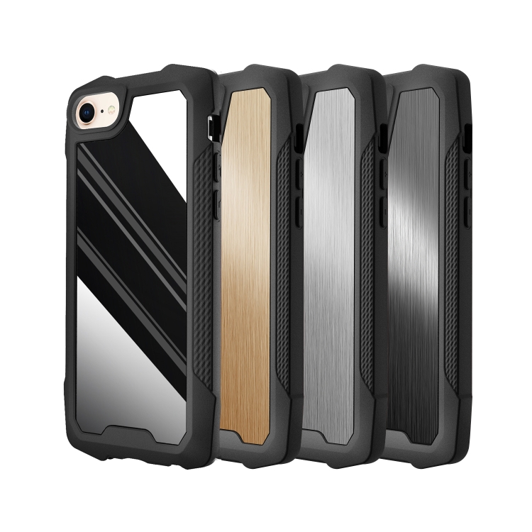 For iPhone SE 2022 / SE 2020 8 / 7 Stainless Steel Metal PC Back Cover + TPU Heavy Duty Armor Shockproof CaseBrush Black) For iPhone SE 2022 / SE 2020 8 / 7 Stainless Steel Metal PC Back Cover + TPU Heavy Duty Armor Shockproof CaseBrush Black)