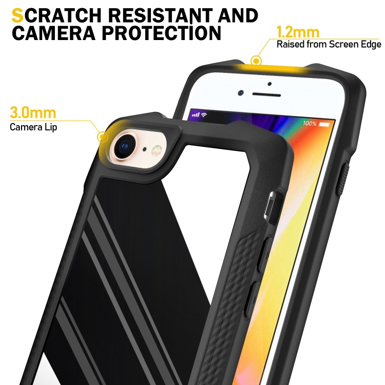 For iPhone SE 2022 / SE 2020 8 / 7 Stainless Steel Metal PC Back Cover + TPU Heavy Duty Armor Shockproof CaseBrush Black) For iPhone SE 2022 / SE 2020 8 / 7 Stainless Steel Metal PC Back Cover + TPU Heavy Duty Armor Shockproof CaseBrush Black)