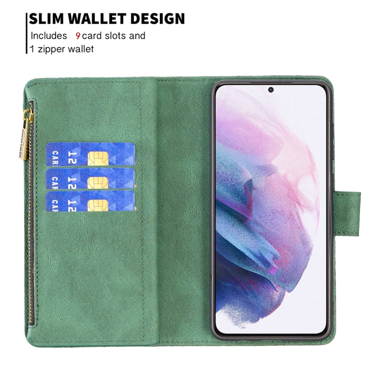 For Samsung Galaxy S21+ 5G Flying Butterfly Embossing Pattern Zipper Horizontal Flip Leather Case with Holder & Card Slots & Wallet(Green) For Samsung Galaxy S21+ 5G Flying Butterfly Embossing Pattern Zipper Horizontal Flip Leather Case with Holder & Card Slots & Wallet(Green)