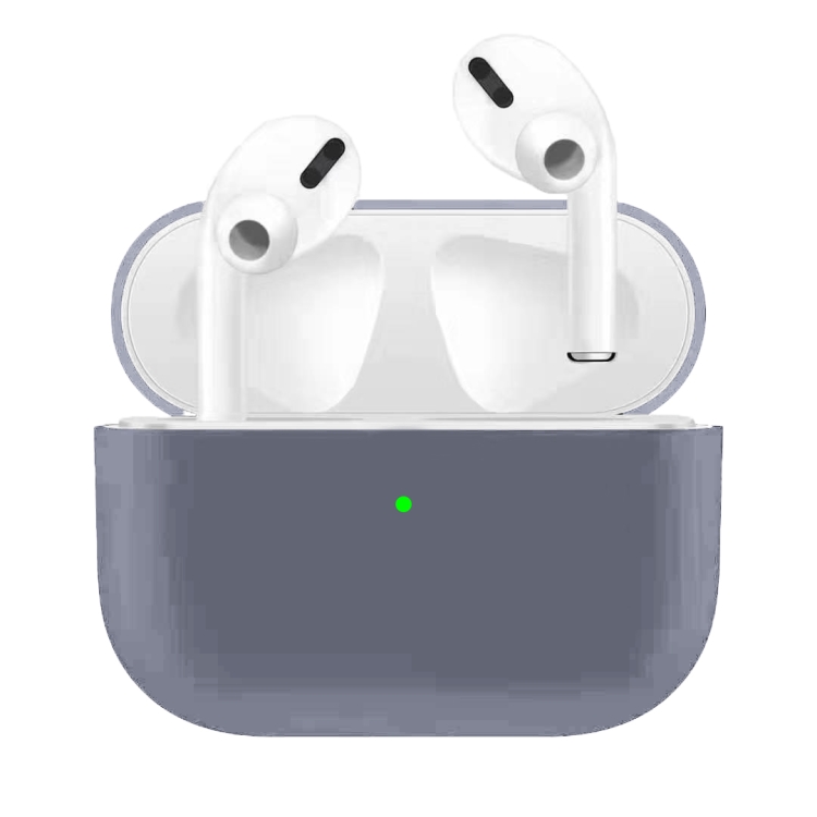 For Apple AirPods Pro Ultra-thin Liquid Silicone Wireless Earphone Protective Case(Lavender)