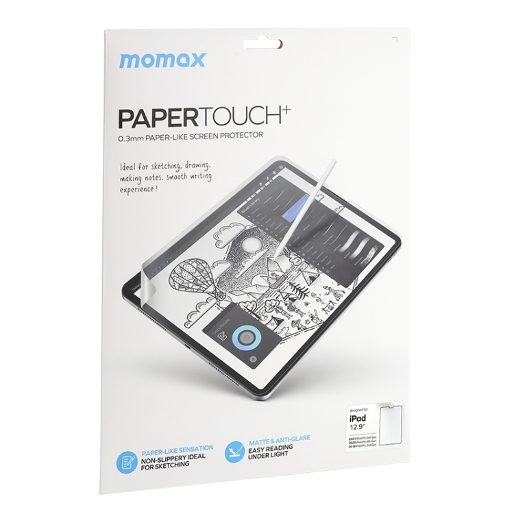MOMAX PCAP129T 0.3mm 3H PET Writing Paperfeel Screen Protective Film For iPad Pro 12.9 inch (2018) & (2020) & (2021) MOMAX PCAP129T 0.3mm 3H PET Writing Paperfeel Screen Protective Film For iPad Pro 12.9 inch (2018) & (2020) & (2021)