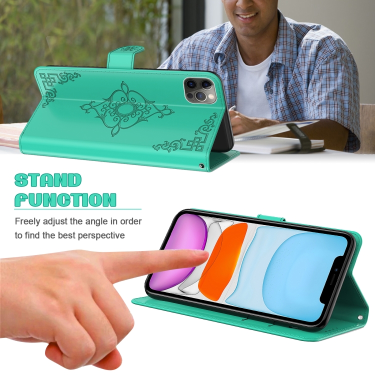 For iPhone SE 2022 / SE 2020 / 8 / 7 Embossed Fortune Flower Pattern Horizontal Flip Leather Case with Holder & Card Slot & Wallet & Lanyard(Green) For iPhone SE 2022 / SE 2020 / 8 / 7 Embossed Fortune Flower Pattern Horizontal Flip Leather Case with Holder & Card Slot & Wallet & Lanyard(Green)