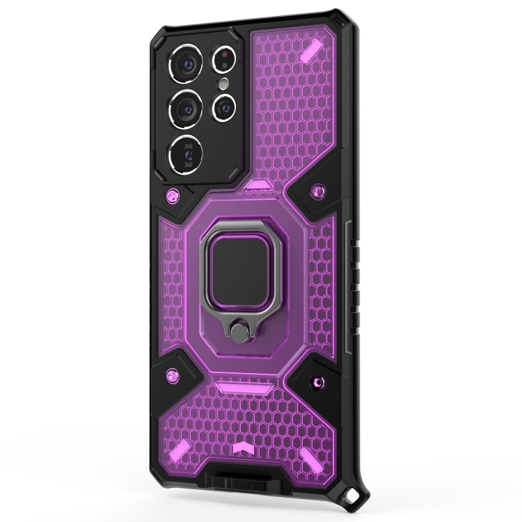 For Samsung Galaxy S21 Ultra 5G Space PC+TPU Ring Holder Protective Case(Purple) For Samsung Galaxy S21 Ultra 5G Space PC+TPU Ring Holder Protective Case(Purple)