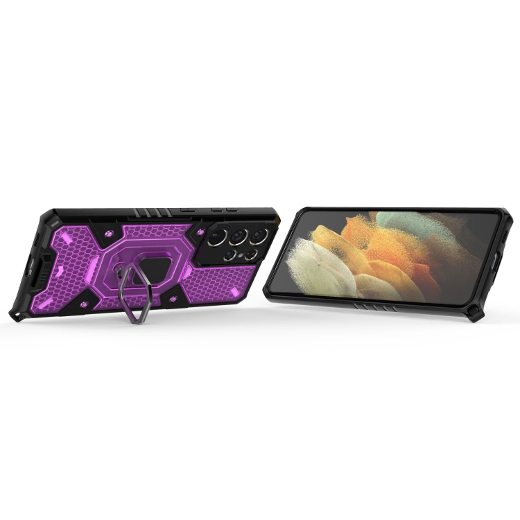 For Samsung Galaxy S21 Ultra 5G Space PC+TPU Ring Holder Protective Case(Purple) For Samsung Galaxy S21 Ultra 5G Space PC+TPU Ring Holder Protective Case(Purple)