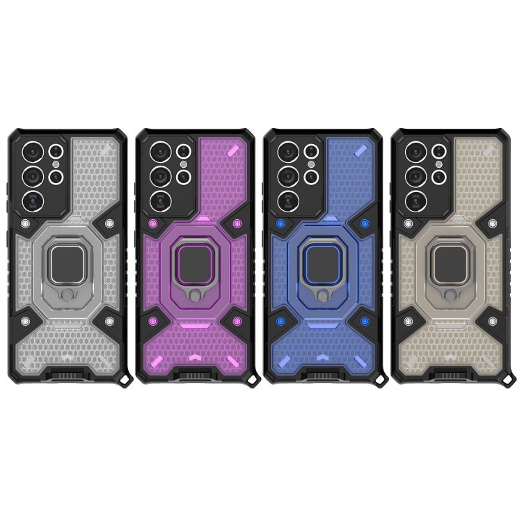 For Samsung Galaxy S21 Ultra 5G Space PC+TPU Ring Holder Protective Case(Purple) For Samsung Galaxy S21 Ultra 5G Space PC+TPU Ring Holder Protective Case(Purple)