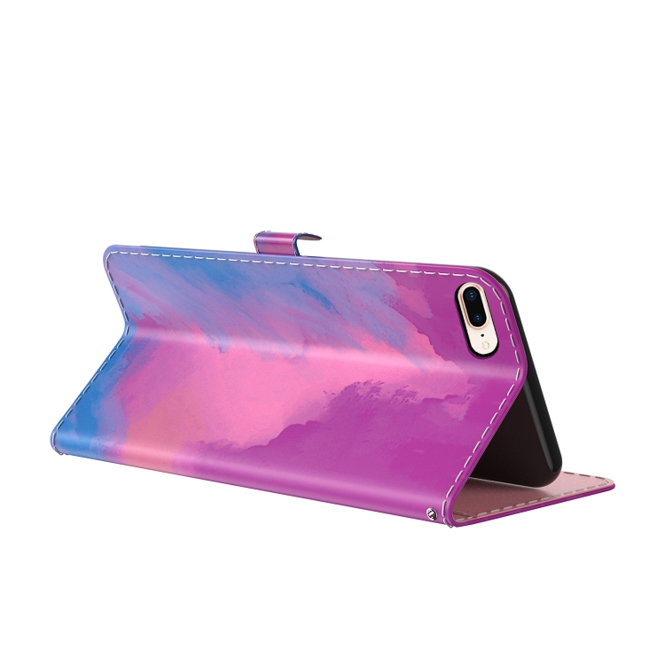 Watercolor Pattern Horizontal Flip Leather Case with Holder & Card Slot & Wallet For iPhone 8 Plus & 7 Plus(Purple Red) Watercolor Pattern Horizontal Flip Leather Case with Holder & Card Slot & Wallet For iPhone 8 Plus & 7 Plus(Purple Red)