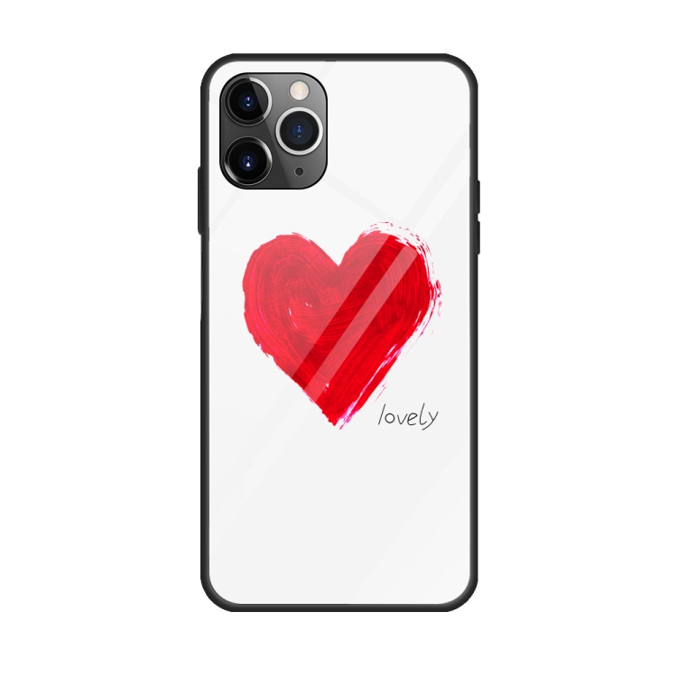 For iPhone 11 Colorful Painted Glass Case(Love) For iPhone 11 Colorful Painted Glass Case(Love)