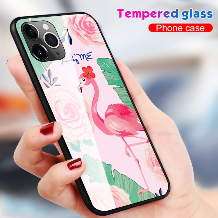 For iPhone 11 Colorful Painted Glass Case(Love) For iPhone 11 Colorful Painted Glass Case(Love)