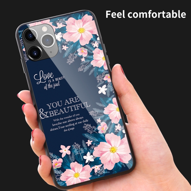 For iPhone 11 Colorful Painted Glass Case(Love) For iPhone 11 Colorful Painted Glass Case(Love)