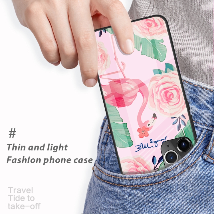 For iPhone 11 Colorful Painted Glass Case(Love) For iPhone 11 Colorful Painted Glass Case(Love)