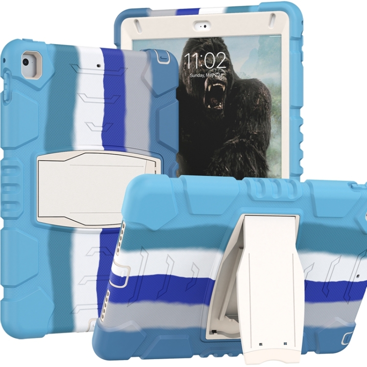 3-Layer Protection Screen Frame + PC + Silicone Shockproof Combination Case with Holder For iPad 9.7 (2018) / (2017) / Air 2 / Pro 9.7(Colorful Blue) 3-Layer Protection Screen Frame + PC + Silicone Shockproof Combination Case with Holder For iPad 9.7 (2018) / (2017) / Air 2 / Pro 9.7(Colorful Blue)
