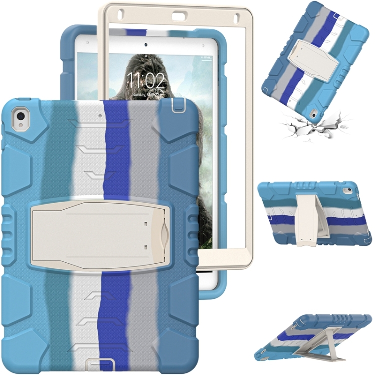 3-Layer Protection Screen Frame + PC + Silicone Shockproof Combination Case with Holder For iPad Pro 10.5 (2019) / (2017)(Colorful Blue) 3-Layer Protection Screen Frame + PC + Silicone Shockproof Combination Case with Holder For iPad Pro 10.5 (2019) / (2017)(Colorful Blue)