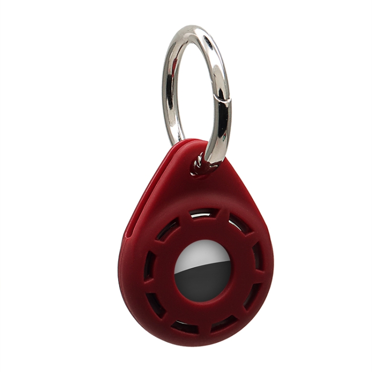 Silica Gel Anti-scratch Shockproof Protective Cover Soft Case with Keychain Ring Loop For AirTag(Wine Red) Silica Gel Anti-scratch Shockproof Protective Cover Soft Case with Keychain Ring Loop For AirTag(Wine Red)