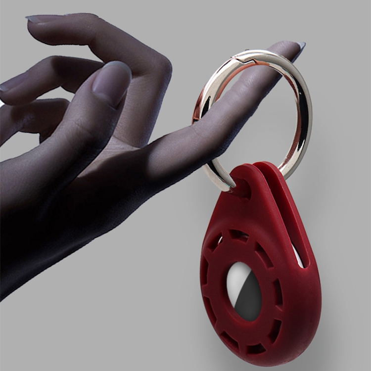 Silica Gel Anti-scratch Shockproof Protective Cover Soft Case with Keychain Ring Loop For AirTag(Wine Red) Silica Gel Anti-scratch Shockproof Protective Cover Soft Case with Keychain Ring Loop For AirTag(Wine Red)