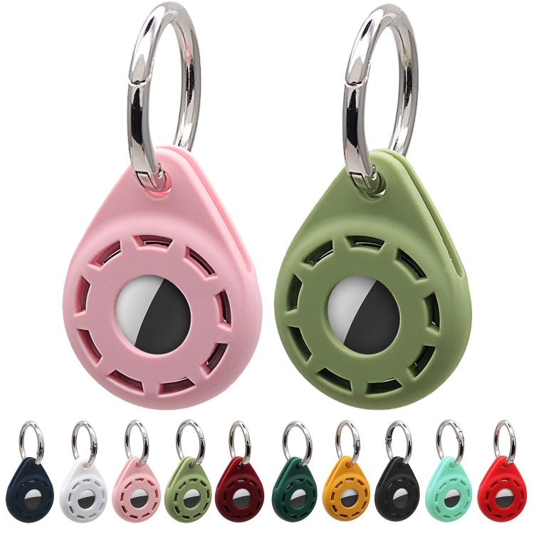 Silica Gel Anti-scratch Shockproof Protective Cover Soft Case with Keychain Ring Loop For AirTag(Wine Red) Silica Gel Anti-scratch Shockproof Protective Cover Soft Case with Keychain Ring Loop For AirTag(Wine Red)