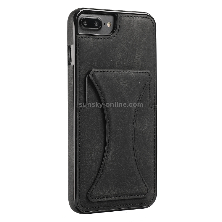 Ultra-thin Shockproof Protective Case with Holder & Metal Magnetic Function For iPhone 8 Plus / 7 Plus(Black) Ultra-thin Shockproof Protective Case with Holder & Metal Magnetic Function For iPhone 8 Plus / 7 Plus(Black)