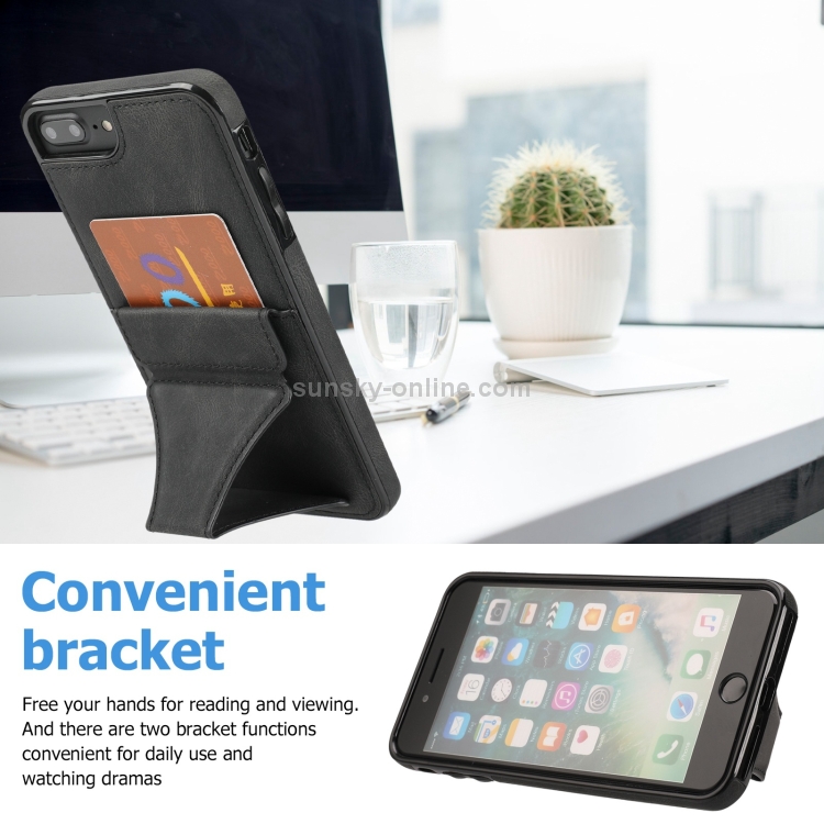 Ultra-thin Shockproof Protective Case with Holder & Metal Magnetic Function For iPhone 8 Plus / 7 Plus(Black) Ultra-thin Shockproof Protective Case with Holder & Metal Magnetic Function For iPhone 8 Plus / 7 Plus(Black)